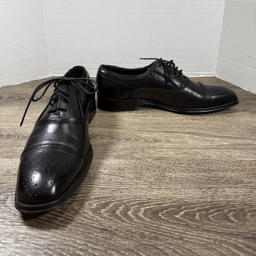 Steve Madden Shoes Mens sz:8M Black Leather Oxford Tie Classic Officecore Formal